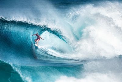 Man surfing in sea