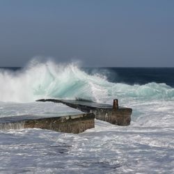 Rough seas at marsascala malta 