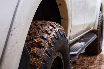 Close-up of rusty abandoned car