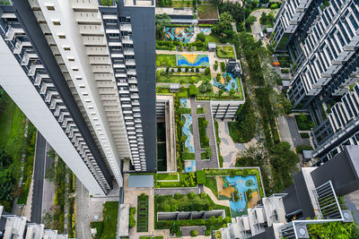 Low angle view of buildings in city