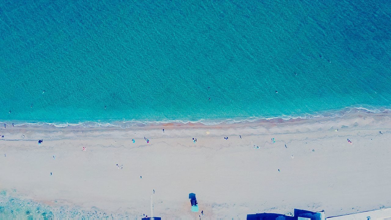 HIGH ANGLE VIEW OF SEA SHORE