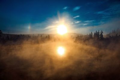 Scenic view of landscape against sky during sunset