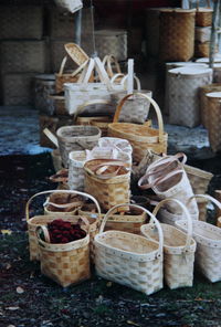 Close up of wood in container