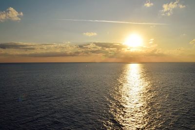 Scenic view of sea at sunset