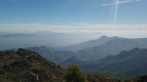 Scenic view of mountains against sky