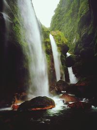 Scenic view of waterfall