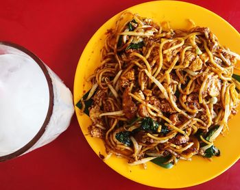 Close-up of noodles in bowl