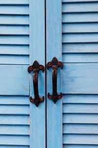 Close-up of closed wooden door