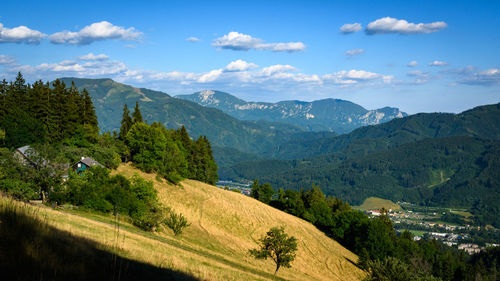 Scenic view of mountains against sky