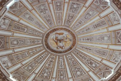 Low angle view of ornate ceiling