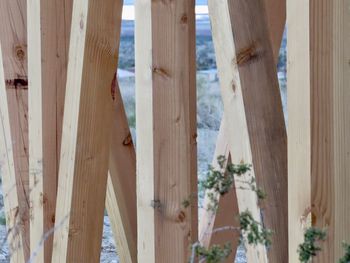 Close-up of wood at construction site