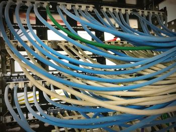 Close-up low angle view of cables