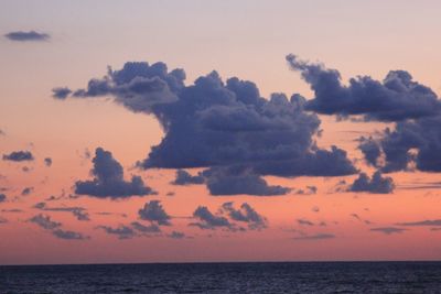 Scenic view of sea against sky at sunset