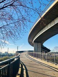 Bridge over road against clear sky