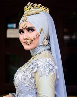 Portrait of bride in traditional clothing
