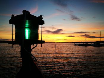 Scenic view of calm sea at sunset