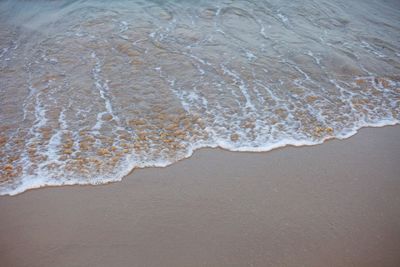 High angle view of sand on beach