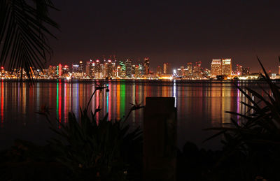 Illuminated city at night