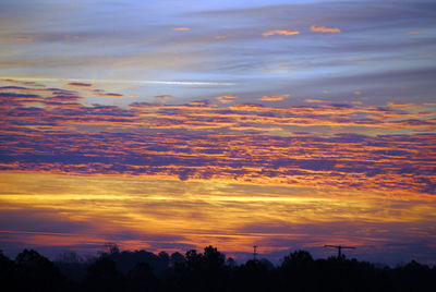 Scenic view of dramatic sky during sunset