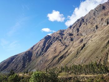 Low angle view of mountain against sky