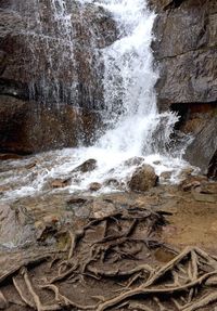 Scenic view of waterfall