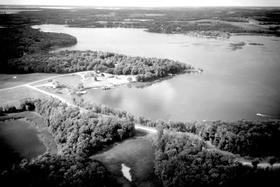 High angle view of river