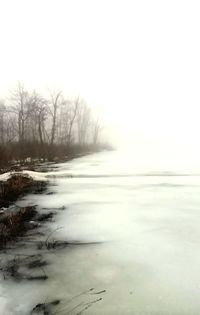 Scenic view of snow covered landscape