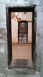 Closed door of house