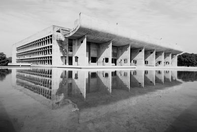 Reflection of built structures in water