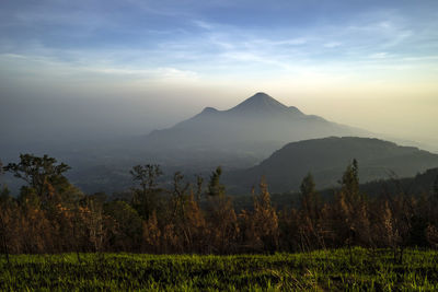 Scenic view of mountains against sky