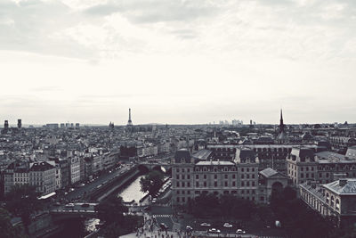 City against cloudy sky