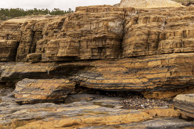 Low angle view of rock formation