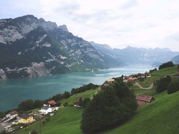 Scenic view of mountains against sky