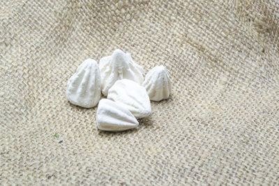 High angle view of shoes on sand