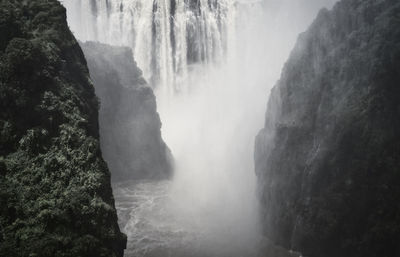 Scenic view of waterfall