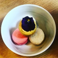 Close-up of dessert in plate on table