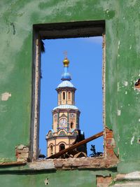 Low angle view of old building against sky