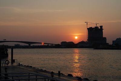 View of sea against sky during sunset