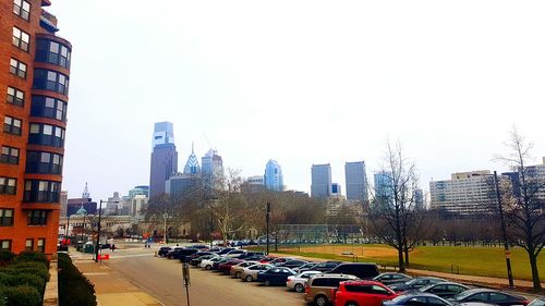 City street with buildings in background