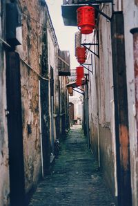 Narrow alley amidst old buildings