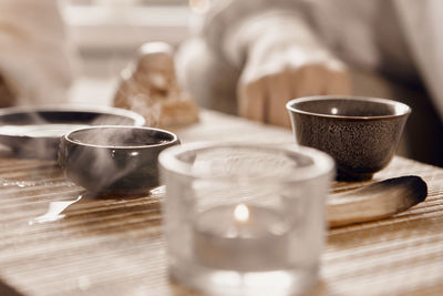 Close-up of coffee on table