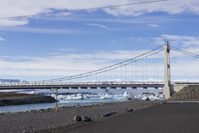 Landscape with the bridge over the jokulsarlon lagoon