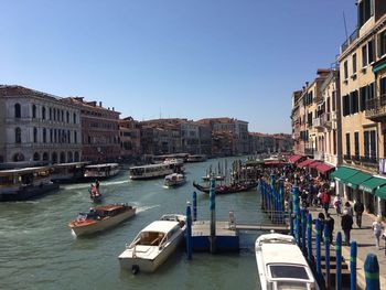 View of boats in canal