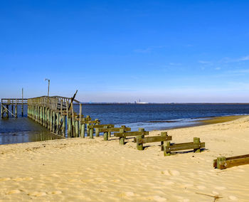 Scenic view of beach against sky