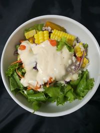 High angle view of meal served in plate