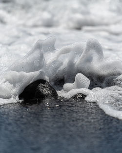 Close-up of frozen ice