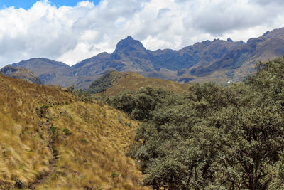 Scenic view of mountains against sky