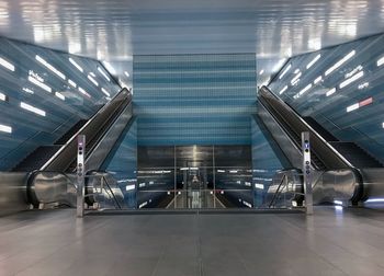 View of escalator at subway station