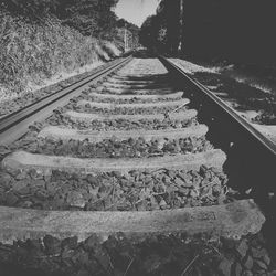 High angle view of railroad tracks