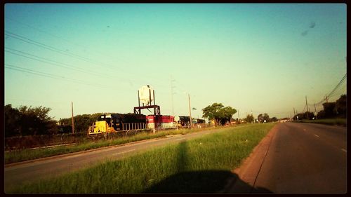 Railroad tracks on road